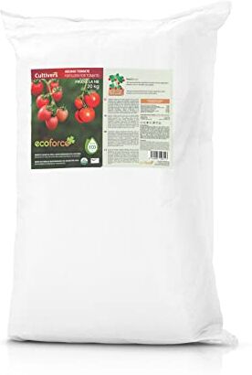 CULTIVERS Concime biologico per pomodori 20 kg. Fertilizzante microgranulato organico e naturale al 100%. Migliora la produttività delle colture