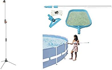 Claber 87266 BL. Doccia Malibu 8956, Nero/Arancione/Grigio, 140x60x740 cm & Intex-28002 Kit Pulizia per Piscine Fino a 488 cm di Diametro, Colore Grigio/Blu, 28.58 x 93.98 x 10.16 cm, 28002