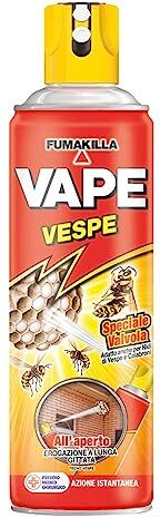 Vape , Spray Insetticida per i nidi di Vespe e Calabroni, i Insetti e i Nidi in Modo Immediato per Uso Interno ed Esterno, 400 ml