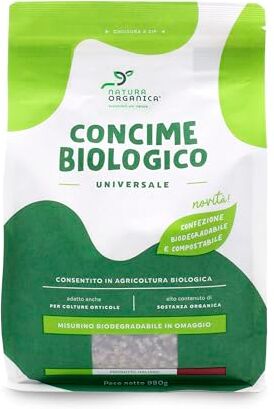 NATURAORGANICA SOSTENIBILI PER NATURA NaturaOrganica   Concime Biologico Universale 980 Gr Fertilizzante Naturale per Piante Fiori e Orto Concime Multiuso Granulare per Agricoltura Biologica