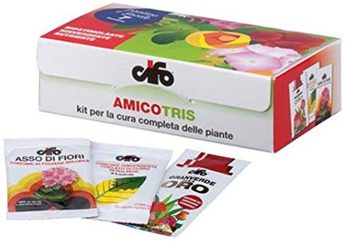 CIFO Kit cura piante Amico Tris 3 Asso di Fiori, 3 Granverde Oro e 1 S5