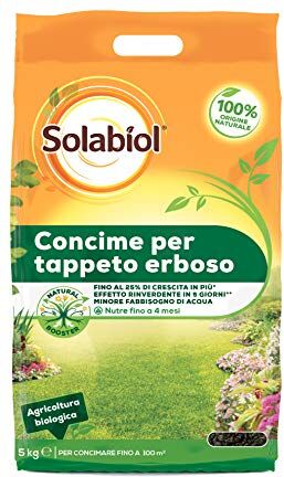 Solabiol CONCIME Biologico Tappeto ERBOSO con Tecnologia Natural Booster Che favorisce Lo Sviluppo radicale, Marrone, 5Kg