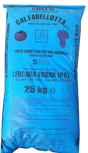 IVAT CALTABELLOTTA Zolfo Ramato 5% BLU Concime per Agricoltura Biologica per Orto e Giardino, uso professionale, 25 kg