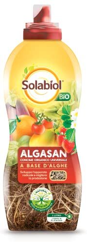 Solabiol Algasan, Concime Liquido Biologico Universale a Base di Alghe Brune con Tecnologia Natural Booster, 1L