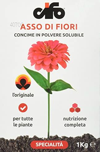 CIFO Asso di Fiori Concime in Polvere solubile per tutte le piante da balcone giardino ed orto 1 Kg