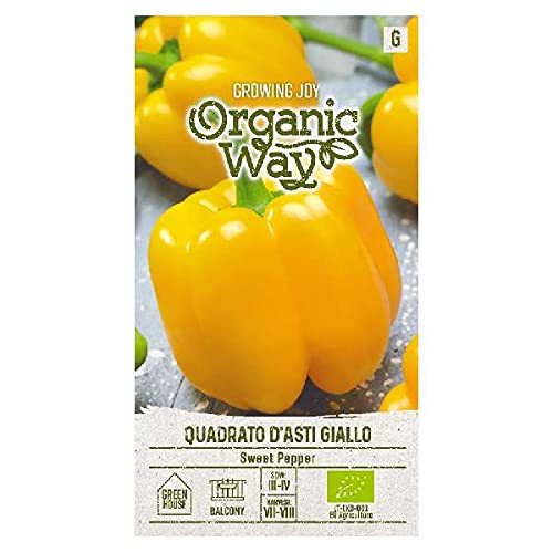 Organic Way PAPRIKA QUADRATO D'ASTI GIALLO Semi   Semi di ortaggi   Semi di peperone   Semi di piante   Semi da giardino   1 pacchetto