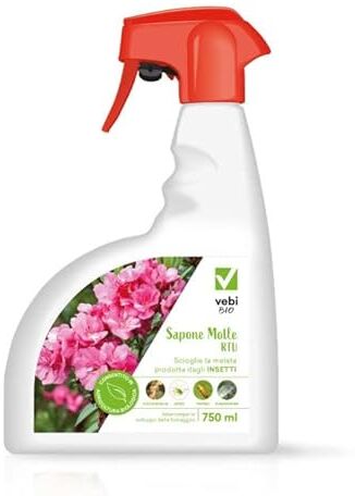 VEBI SAPONE MOLLE RTU Rimedio Naturale Biologico Contro Afidi Scioglie Melata Fumaggine Orto Frutta Spray Pronto Uso 750 ML