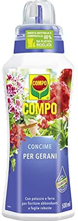 Compo Concime per Gerani, Liquido, Per fioriture magnifiche e foglie robuste, 500 ml