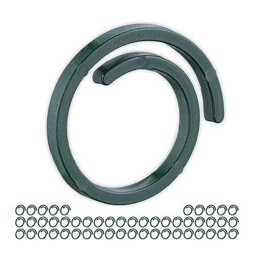 Relaxdays Anelli, Set da 300, in Plastica, Supporti Fissaggio Piante Rampicanti e Pomodori, Ø 2,5 cm, Verde, 100%, 0.2 x 2.5 x 2.5 cm