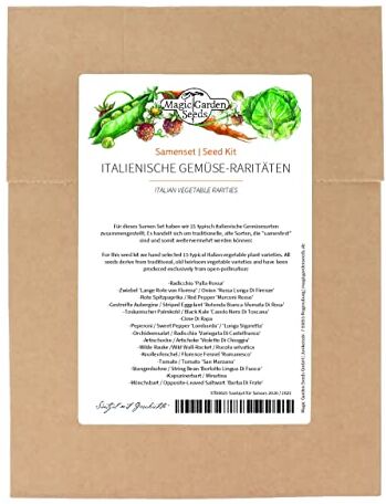 Magic Garden Seeds Rarità di ortaggi italiani set di semi con 15 varietà aromatiche della cucina italiana