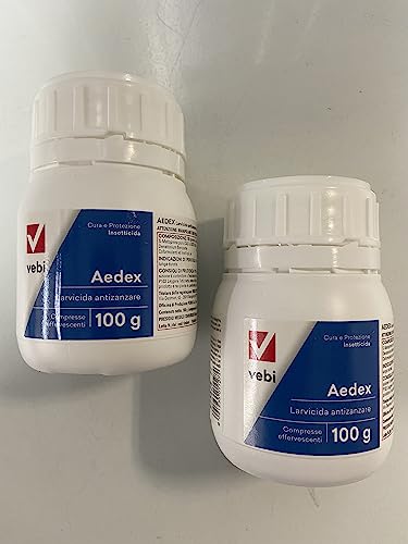 VEBI Aedex Insetticida Larvicida Antizanzare- Barattolo 50 Compresse 100g Offerta X 2 Pezzi