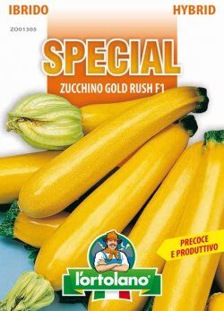 L'ORTOLANO Sementi di ortaggi ibride e selezioni speciali ad uso amatoriale in buste termosaldate (80 varietà) (ZUCCHINO GOLD RUSH F1)