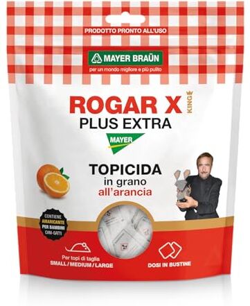 Braun ROGAR-X Plus Extra King all'arancio Esca rodenticida in Grano pronta all'Uso