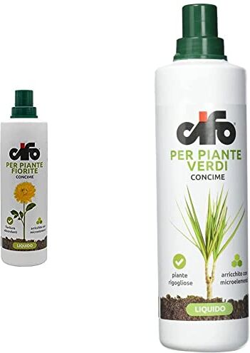 CIFO Concime liquido per piante fiorite 1 lt & Concime liquido per Piante Verdi 1 lt