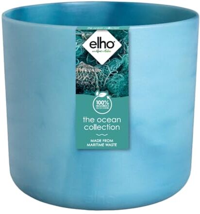 Elho The Ocean Collection Round 18 Vaso per piante Nata dal riciclaggio dei rifiuti del mare Materiale riciclato al 100% Ø 18.3 x H 16.7 cm