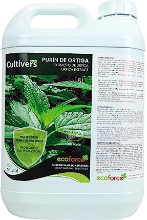 CULTIVERS Smalto di ortica biologico 5 L. Azione insetticida, fungicida, acaricida. Corregge la clorosi ferrosa. Sostanza di base naturale per il controllo dei parassiti e dei funghi