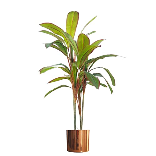 Leaf Pianta di palma artificiale tropicale, Dracaena in rame, 100 cm