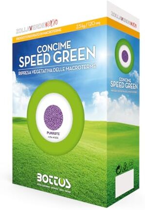 Bottos SPEED GREEN,Concime Fertilizzante Granulare NPK, Rapido Assorbimento, Per Prati Rigogliosi e Verdi, 2,5Kg