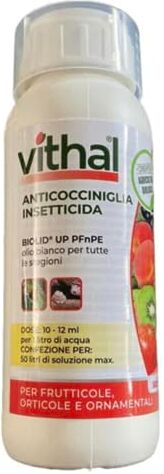 Vithal Insetticida Per Piante 500ml Olio Bianco Per Cocciniglia Anche Contro Acari, Afidi, Tripidi, lepidotteri e Altri Insetti