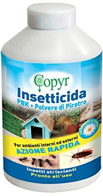 COPYR Pbk Polvere Di Piretro Insetticida pronto all'uso contro cimici, scarafaggi, formiche e pulci flacone 250 gr