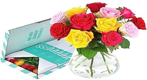 BloomPost Rose Miste Confezione Regalo Fiori Freschi Consegnati Bouquet Perfetto per Compleanni e Regali di Ringraziamento Mix Roses