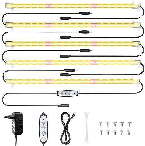 Relassy Grow Light,  Lampada per piante, Led Piant Spettro Completo con Timer 12/6/3H, Luce Piant 4 Dimmerabile di Luminosità, Lampada da Coltivazione per Semina, Crescita, Fioritura (90 LEDs)