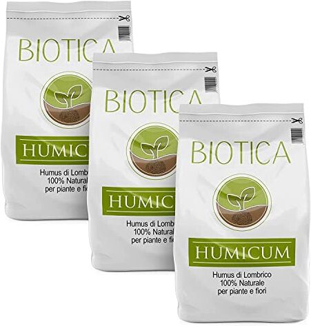 BIOTICA Humus di lombrico 100% biologico italiano  75 Litri Fertilizzante 100% Naturale italiano, Terriccio Biologico, Concime per Piante, Fiori e Orto