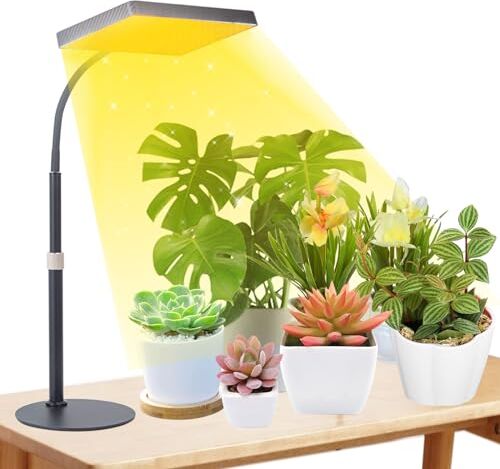 FECiDA Scrivania Lampada per Piante,  Grow Light LED 200W, luce di coltivazione a UV-IR spettro completo, Interruttore On/Off e funzione Daisy Chain