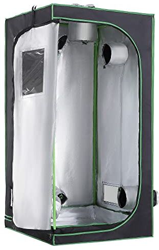 Outsunny Tenda da Coltivazione Idroponica in Mylar e Oxford 600D per Riflettere la Luce grow box grow tenda 80x80x160 cm