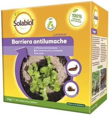 Bayer Solabiol Lumaway Disabituante Barriera Anti Lumache e Limacce Totalmente Naturale Biologica per Orto e Giardino. Soluzione Ecologica e Sostenibile per Dire Stop a Lumache e Limacce. 3Kg