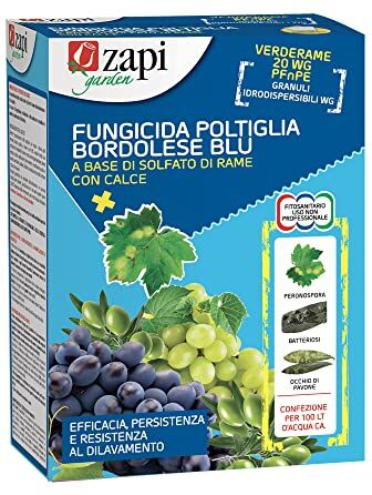 ZAPI Fungicida Poltiglia Bordolese Blu 20 WG 500 Gr Solfato di Rame con Calce Verderame