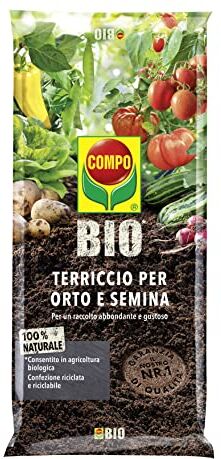 Compo BIO Terriccio per orto e semina, Per colture orticole, frutticole e semina, 20 l