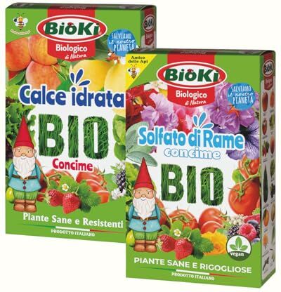 Antika officina Botanika Solfato di rame + Calce idrata per trattamenti su piante da orto, da frutto e piante ornamentali kit completo Biologico