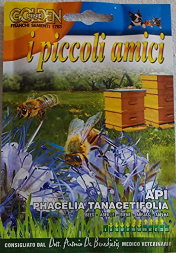 Franchi Sementi miscugli di semi per la produzione di piante e fiori per l'alimentazione degli animali domestici in bustina termosaldata (Per api, Phacelia)