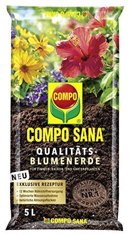 Compo Sana, Terriccio per piante da fiore di alta qualità, 5 l