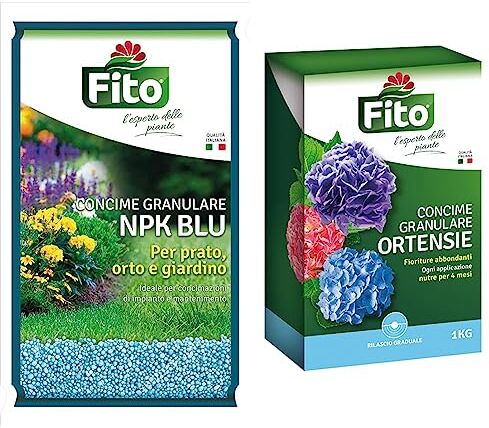 Fito NPK Blu & Concime granulare Ortensie Azalee e Rododendri, Verde, 14x6x25 cm,