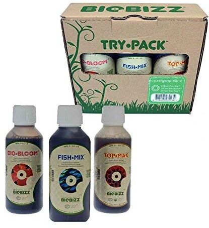 BioBizz Try Pack Outdoor Organic Fish mix bio Bloom top max pianta concimi starter kit