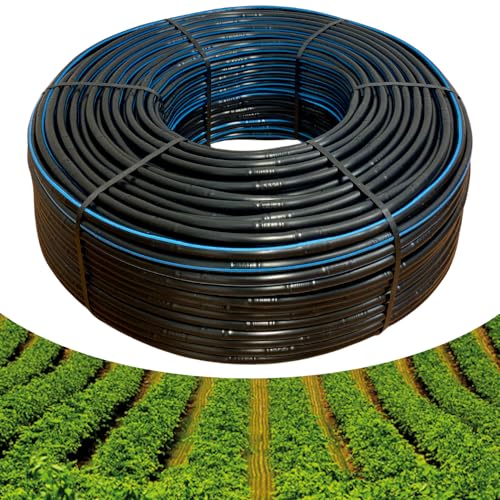 acquaverde Ala Gocciolante ø 16 mm Passo 40 cm con Gocciolatore Doppio Foro, Rotolo da 400 mt, Tubo In Polietilene per Irrigazione a Goccia, Nero Orto Facile