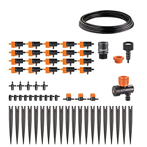 Claber 90764 Drip 20 Vasi Kit Rainjet Goccia, Nero/Arancio