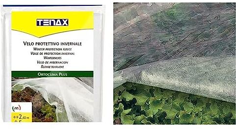 TENAX Ortoclima Plus Protettivo Pesante, Tessuto Non Tessuto, Velo Invernale per Piante, Bianco, 1,60x10 m & Velo Protettivo per Colture Ortoclima 1,60x10 m, Bianco, 17 g/m