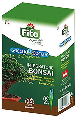 Fito Concime Bonsai Liquido Goccia a Goccia A Lento Rilascio per Piante 6 fiale da 32 ml per Confezione  Pronto all'Uso, già Diluito  Rafforza Le Difese Naturali del Bonsai  Confezione da 1x o da 2X. (1)