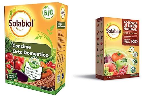 Solabiol Concime Granulare Biologico per  con Tecnologia Natural Booster, 1,5Kg & Zeolite Polvere di Roccia, Potenziatore delle difese delle Piante, Bianco, 250 g