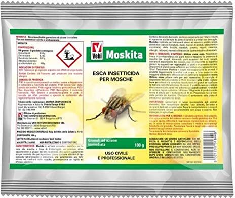 VEBI MOSKITA ESCA INSETTICIDA PER MOSCHE IN POLVERE 100GR PROTEZIONE INSETTI