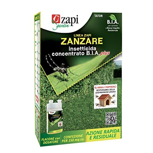 Zapi Garden Bia Plus Insetticida Concentrato Contro Zanzare, Antizanzare Esterno Giardino, 100ml