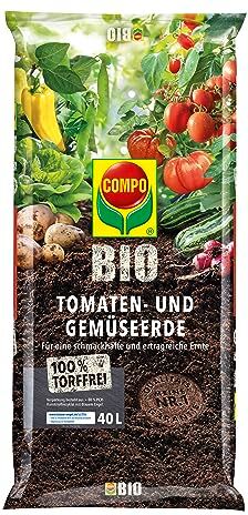 Compo Bio Terriccio per pomodori e verdure, senza torba, 40 l, marrone