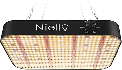 Niello lampada per piante, 1200W lampada da coltivazione con IR, UV High PPFD Sunlike Full Spectrum luce per piante per Indoor Veg and Bloom, funzione dimmerabile e catena a margherita