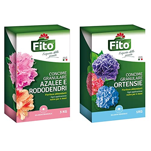 Fito Azalee RODODENDRI GRANULARE & Concime granulare Ortensie Azalee e Rododendri, Verde, 14x6x25 cm,