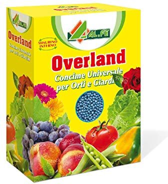 AL.FE CONCIME Overland Concime granulare Completo per Tutte Le Piante. Il concime Blu Che apporta Azoto, Fosforo e Potassio. 1 kg