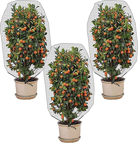 GIONAR Rete Protezione Piante,3PCS Rete per Albero da Frutto,Rete Anti Insetti,Rete Anti Insetti per Alberi da Frutto con Cerniera e Cordoncino,Maglia Fine 1.5x1m