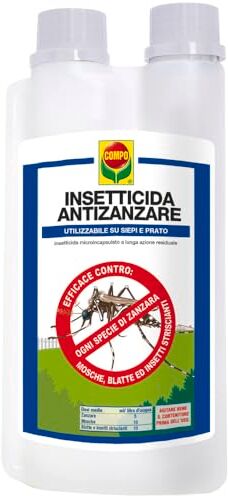 Compo Cypesect Caps, Insetticida a Effetto Prolungato, Fino a 4 Settimane Contro Tutti i Tipi di Zanzare, Mosche, Blatte, Cimici, 1 l